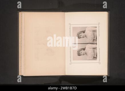 Deux portraits d'une femme inconnue, avec et sans retouche, Geyer & Fischer, c. 1880 - en 1890 ou avant tirage photomécanique de Breslau collotype papier femme adulte Banque D'Images