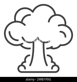 Champignon nucléaire à partir de l'icône linéaire de concept de vecteur d'impact ou symbole d'explosion de bombe nucléaire Illustration de Vecteur