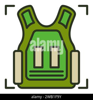 Concept vectoriel Bulletproof Vest icône ou symbole moderne coloré Illustration de Vecteur