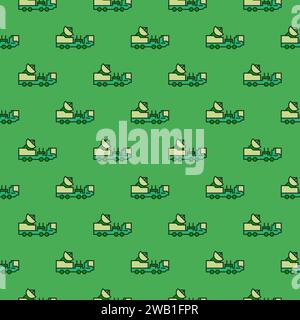 Radar Military Vehicle Vector concept vert moderne motif sans couture Illustration de Vecteur