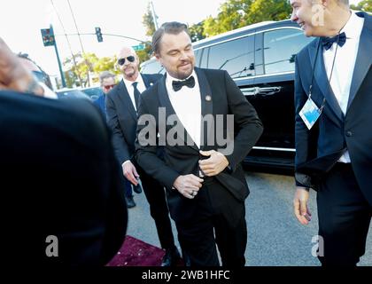 Beverly Hills, États-Unis. 08 janvier 2023. Leonardo DiCaprio au 81e Golden Globe Awards qui s'est tenu à l'hôtel Beverly Hilton le 7 janvier 2024 à Beverly Hills, en Californie. Crédit : PMC/Alamy Live News Banque D'Images