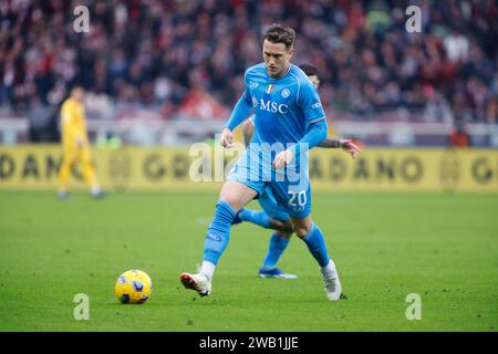 Piotr Zielinski du sac Napoli vu en action lors du match entre le Torino FC et le SSC Napoli dans le cadre de la Serie A italienne, match de football au Stadio Olimpico Grande Torino. Score final ; Torino FC 3-0 SSC Napoli (photo de Nderim Kaceli / SOPA Images/Sipa USA) Banque D'Images