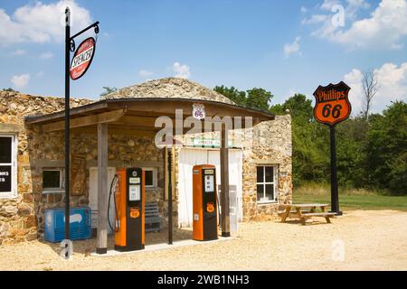 station-service restaurée sur la route 66 à spencer missouri Banque D'Images