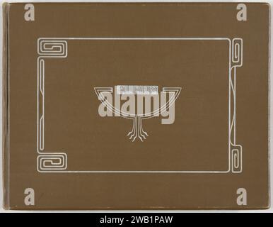 Album topographique des villages et villes hollandais 1905, c. 1905 - c. 1907 Album photo de 24 feuilles avec 96 photos de villes et villages des pays-Bas vers 1905. L'album a une couverture en tissu marron avec des motifs imprimés sur le devant dans le style Art Nouveaust. Les lames de l'album sont cousues et fournies avec des agrafes. Chaque page d'album a décoré quatre passe-partout avec un cadre imprimé décoratif. Le nom du lieu représenté est souvent écrit à la main sur les photos. NetherlandsNetherlandsAmsterdam carton. papier. matières textiles. métal. support photographique impression argentique gélatine / écriture (pr Banque D'Images