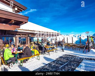 Rotkogelhuette, domaine skiable de Soelden, Tyrol Banque D'Images