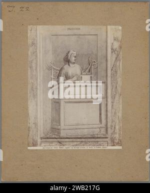 Production photographique d'un tableau de Giotto, représentant la mise en garde, c. 1875 - c. 1900 photographie Scrovegnikapel carton. Support photographique tirage à l'albumine prudence, 'Prudentia' ; 'Prudenza' (Ripa)  une des quatre vertus cardinales Scrovegnikapel Banque D'Images