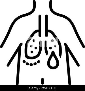 Icône pour hypoxémie, respiratoire Illustration de Vecteur