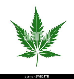 Icône du cannabis. Icône de feuille de cannabis ou de marijuana sur fond blanc. Illustration de Vecteur