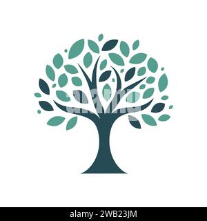 Icône arbre. Icône d'arbre mignon sur fond blanc. Illustration de Vecteur