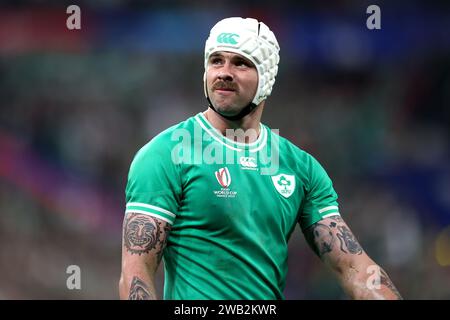 Photo du dossier datée du 23-09-2023 de Mack Hansen. L'Irlande a subi un coup de blessure majeur avec WiNG Mack Hansen exclu du Championnat Guinness des six Nations. Date d'émission : lundi 8 janvier 2024. Banque D'Images