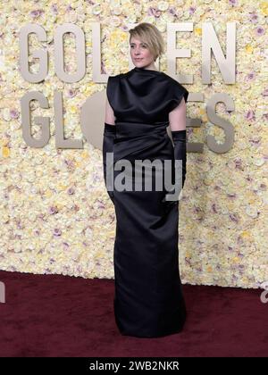 Los Angeles, États-Unis. 07 janvier 2024 - Beverly Hills, Californie - Greta Gerwig. 81e édition des Golden Globe Awards à l'hôtel Beverly Hilton. Crédit photo : Billy Bennight/AdMedia/MediaPunch crédit : MediaPunch Inc/Alamy Live News Banque D'Images