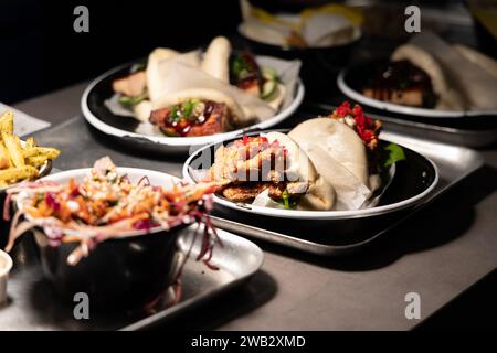 Bao Buns à Yum Bun au Seven Dials Market, Covent Garden, Londres, Angleterre Banque D'Images