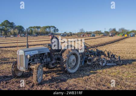 Macroom Ploughing Match tenu à Tullig, Coachford, janvier 2024 Banque D'Images