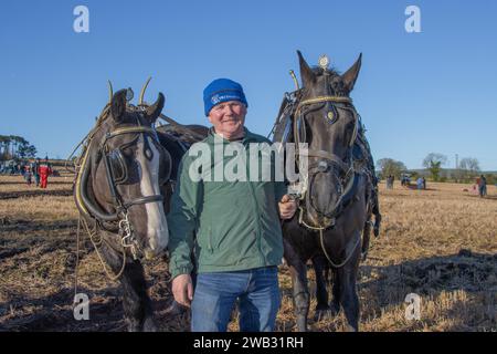 Macroom Ploughing Match tenu à Tullig, Coachford, janvier 2024 Banque D'Images