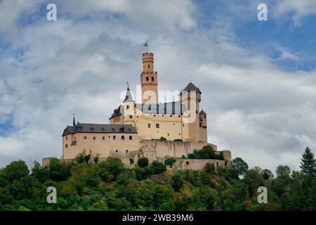 Château de Marksburg, Braubach, Rhénanie-Palatinat, Allemagne Banque D'Images