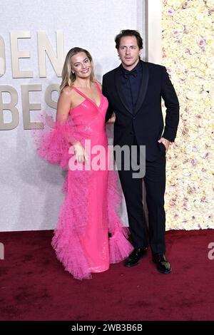 Margot Robbie avec Ehemann Tom Ackerley BEI der Verleihung der 81. Golden Globe Awards im Beverly Hilton Hotel. Beverly Hills, 07.01.2024 *** Margot Robbie avec son mari Tom Ackerley aux Golden Globe Awards 81 au Beverly Hilton Hotel Beverly Hills, 07 01 2024 Foto:XJ.xBlocx/xFuturexImagex globes 2024 4271 Banque D'Images