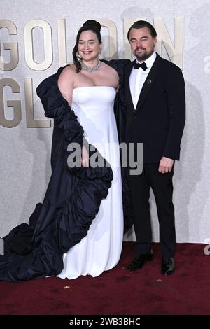 Lily Gladstone et Leonardo DiCaprio BEI der Verleihung der 81. Golden Globe Awards im Beverly Hilton Hotel. Beverly Hills, 07.01.2024 *** Lily Gladstone et Leonardo DiCaprio aux Golden Globe Awards 81 au Beverly Hilton Hotel Beverly Hills, 07 01 2024 Foto:XJ.xBlocx/xFuturexImagex globes 2024 4319 Banque D'Images