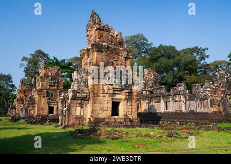 Prasat Suor Prat Temple à Angkor Thom, ancienne capitale de l'Empire khmer, province de Siem Reap, Cambodge. Banque D'Images