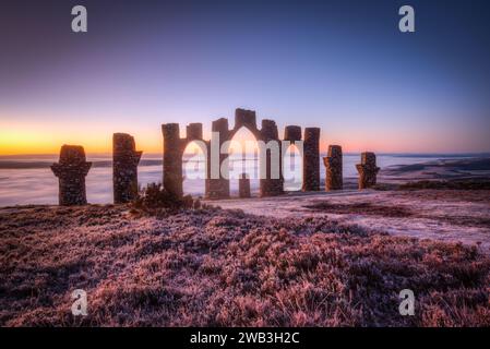 monument fyrish au lever du soleil.pâques ross écosse. Banque D'Images