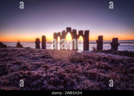 monument fyrish au lever du soleil.pâques ross écosse. Banque D'Images