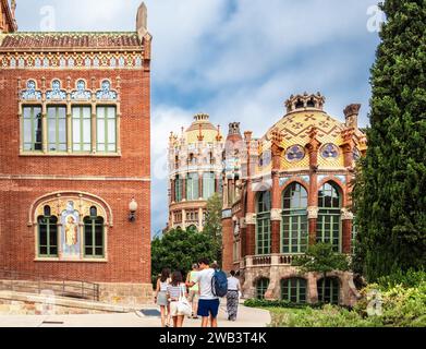 Barcelone, Espagne - 7 octobre 2023 : Hospital de la Santa Creu i Sant Pau , le plus grand complexe Art Nouveau au monde Banque D'Images