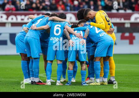 Turin, Italie. 07 janvier 2024. Joueurs de SSC Napoli vus lors du match de football Serie A 2023/24 entre le Torino FC et le SSC Napoli au Stadio Olimpico Grande Torino. Score final ; Torino 3 | 0 Napoli. Crédit : SOPA Images Limited/Alamy Live News Banque D'Images