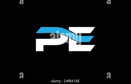 Initial P E PE logo moderne minimaliste Illustration de Vecteur