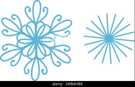 flocons de neige dans le style gribouiller pour un design hivernal. Illustration vectorielle. Collection flocons de neige dessinés à la main isolés sur fond blanc. Icône flocon de neige Illustration de Vecteur