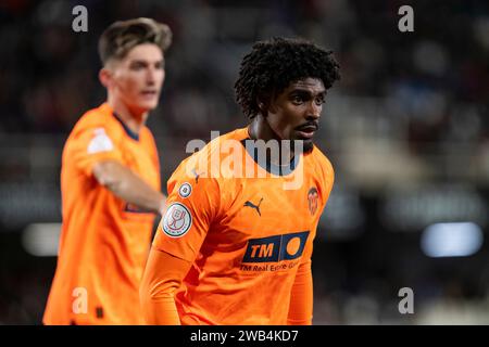 CARTAGENA, RÉGION DE MURCIE, ESPAGNE 04 7 novembre 2024 : Thierry Rendall Correia défenseur portugais Valencia CF, lors du match Copa del Rey Banque D'Images