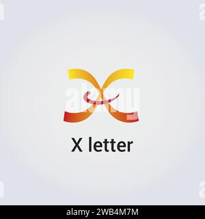 X Letter Icon Design logo isolé unique conception de marque identité d'entreprise diverses couleurs éditable modèle vectoriel Monogram Emblem Illustration Illustration de Vecteur