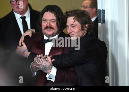 Matty Matheson und Jeremy Allen White BEI der Verleihung der 81. Golden Globe Awards im Beverly Hilton Hotel. Beverly Hills, 07.01.2024 *** Matty Matheson et Jeremy Allen White aux Golden Globe Awards 81 au Beverly Hilton Hotel Beverly Hills, 07 01 2024 Foto:XJ.xBlocx/xFuturexImagex globes 2024 4706 Banque D'Images