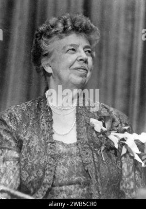 Eleanor Roosevelt, Anna Eleanor Roosevelt (1884 – 1962) figure politique américaine, la première dame des États-Unis de 1933 à 1945 Banque D'Images