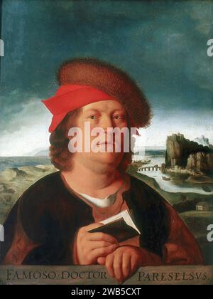 Paracelse (copie du portrait perdu de Quentin Matsys) Paracelse (1493 – 1541), Theophraste von Hohenheim, médecin suisse, alchimiste, théologien laïc, et philosophe Banque D'Images