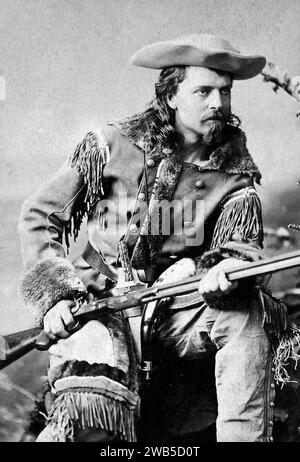 Buffalo Bill, William Cody, William Frederick Cody (1846 – 1917), connu sous le nom de Buffalo Bill, soldat américain, chasseur de bisons et showman. Banque D'Images