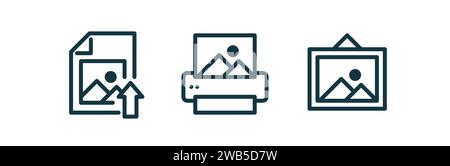 Icônes d'impression à la demande. Illustration de Vecteur