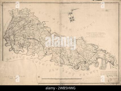 (Carte du comté de King William, va) Banque D'Images