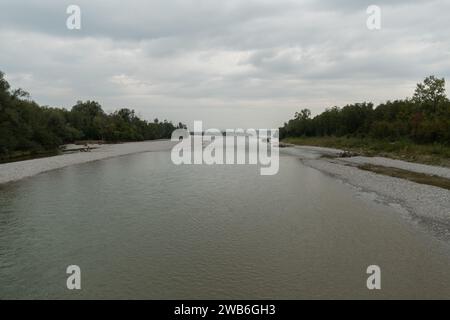 Bregenz, Autriche, 14 septembre 2023 vue le long de la rivière ACH qui se jette dans le lac de Constance Banque D'Images