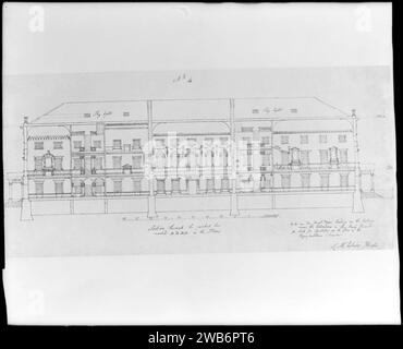 1793 Washington, District de Columbia, cartes et plans, section du plan d'investissement soumis par Samuel McIntire, Banque D'Images