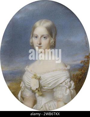 1845 François Meuret Portrait de la princesse Maria Carolina Augusta de Bourbon-deux-Siciles Banque D'Images