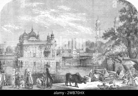 ''A Sikh Temple (Golden Temple) in Umritzir (Amritsar)'', Illustrated London News, 1858. Banque D'Images