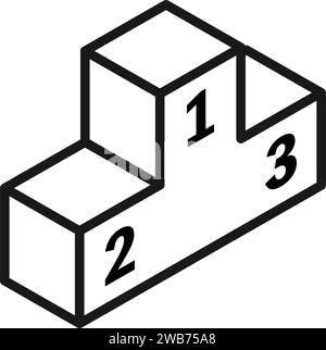 Illustration isométrique simple du podium, image de classement Illustration de Vecteur