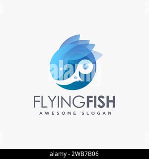 Icône du logo de poisson volant géométrique moderne Illustration de Vecteur