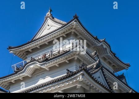 Château de Hojo Odawara Kanagawa Japon. Le clan Hojo contrôle le château jusqu'en 1590, lorsque Heideyoshi bat le Hojo. Le château est donné à Tokugawa Ieyasu. Coulé Banque D'Images