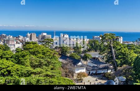 City View Observatory Sagami Bay Hojo Castle Odawara Kanagawa Japon. Le clan Hojo contrôle le château jusqu'en 1590, lorsque Heideyoshi prend le château dans les années 1600 Edo PE Banque D'Images