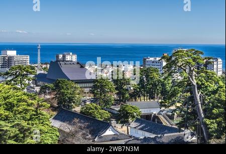 City View Observatory Sagami Bay Hojo Castle Odawara Kanagawa Japon. Le clan Hojo contrôle le château jusqu'en 1590, lorsque Heideyoshi prend le château dans les années 1600 Edo PE Banque D'Images