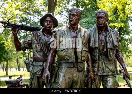 Washington DC, USA ; 2 juin 2023 : statue des trois soldats de Frederick Hart, mémorial des vétérans du Vietnam. Banque D'Images