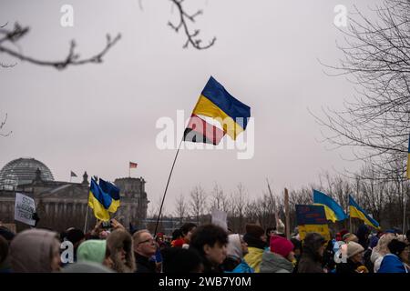 Pro Ukranian Demo à Berlin 06.01.24 pour armer l'Ukraine. Banque D'Images