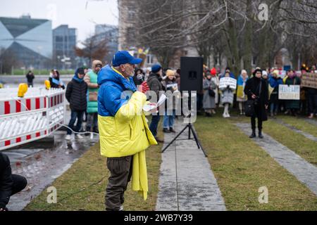 Pro Ukranian Demo à Berlin 06.01.24 pour armer l'Ukraine. Banque D'Images