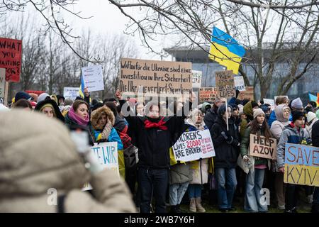 Pro Ukranian Demo à Berlin 06.01.24 pour armer l'Ukraine. Banque D'Images