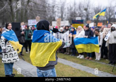 Pro Ukranian Demo à Berlin 06.01.24 pour armer l'Ukraine. Banque D'Images